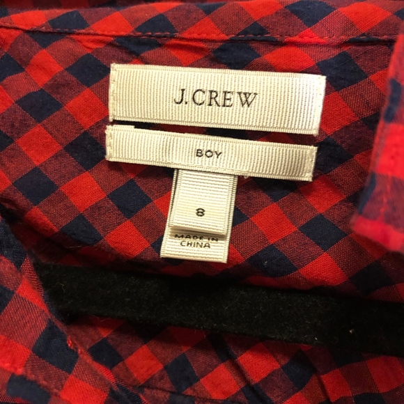 j.crew classic fit boy shirt in crinkle gingham - Picture 2 of 3